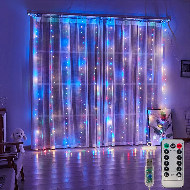 3M LED Curtain Garland on The Window USB String