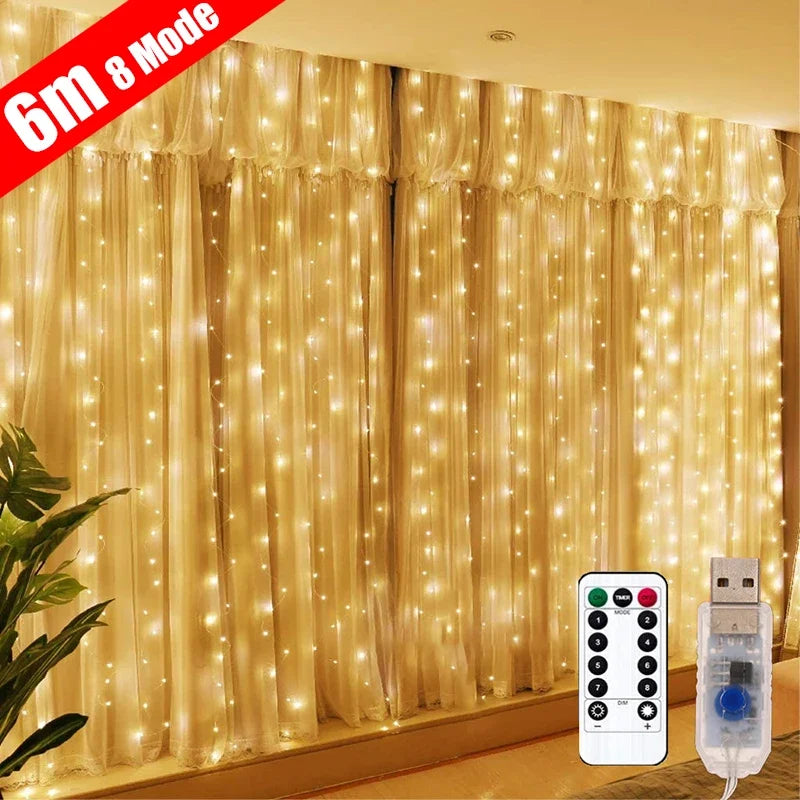 3M LED Curtain Garland on The Window USB String