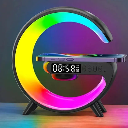 Multifunction Wireless Charger Stand Pad RGB Light Alarm Clock