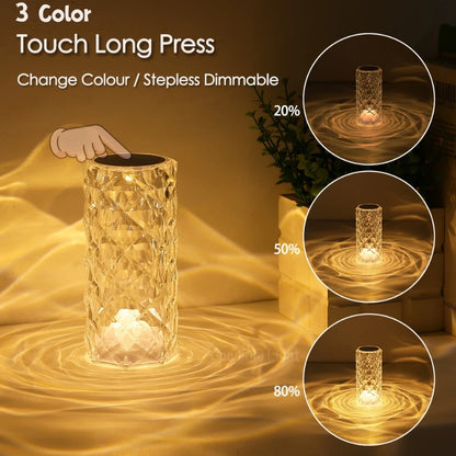 3/16 Colour LED Crystal Table Touch Lamp