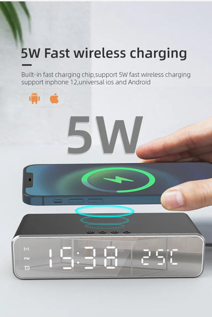 Wireless Charger Time Alarm Clock LED