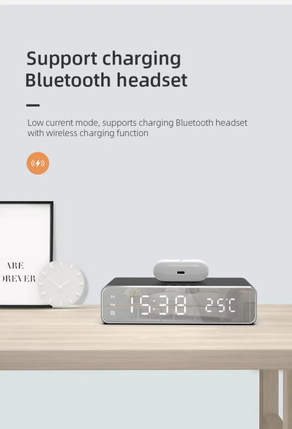 Wireless Charger Time Alarm Clock LED