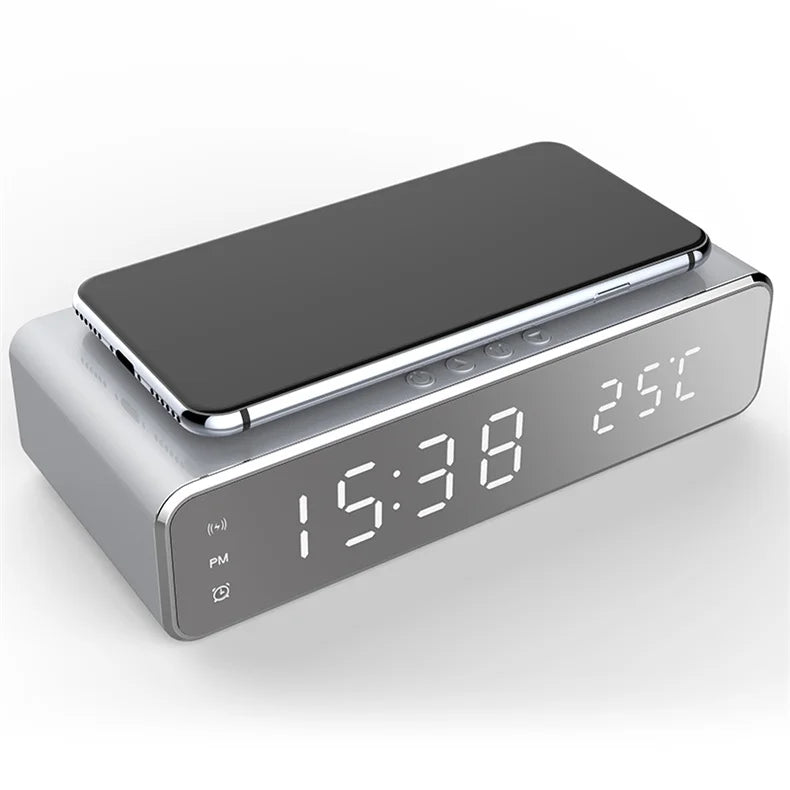 Wireless Charger Time Alarm Clock LED