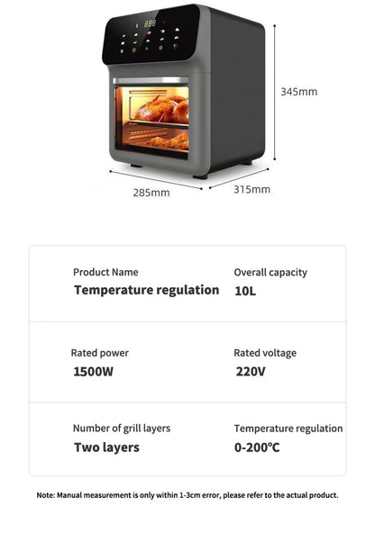 10L Large Capacity Electric Air Fryers Oil-free