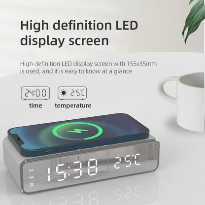 Wireless Charger Time Alarm Clock LED